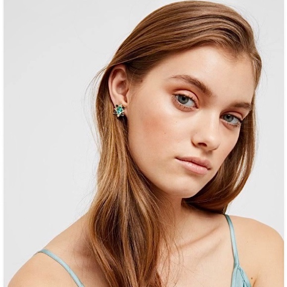 Swarovski “Lucky Goddess” Blue Crystal Stud Earrings - Picture 9 of 12